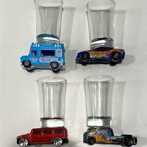 Set of 4 automobile shot glasses
